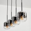 Lauden Pendant Light glass 15 cm chrome, clear, Smoke-coloured, 4-light sources