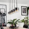 Lauden Pendant Light glass 15 cm chrome, clear, Smoke-coloured, 5-light sources