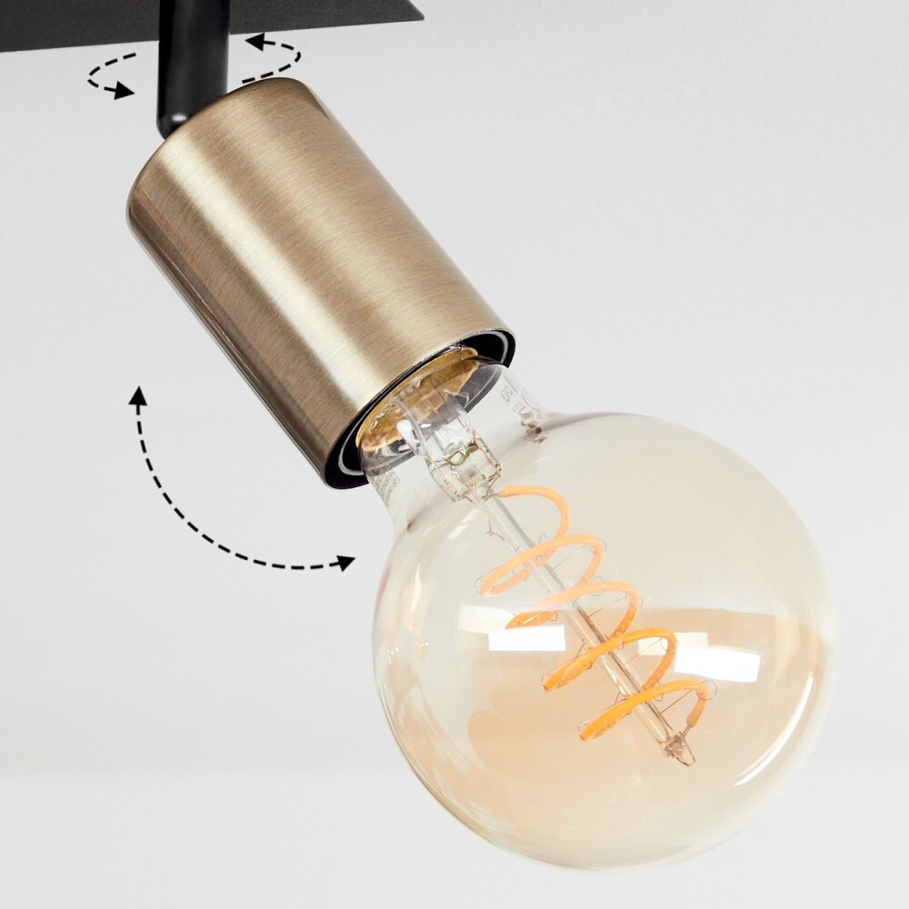 Laharie Ceiling Light antique brass, black, 3-light sources