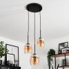 Vevino Pendant Light glass 15cm Amber, clear, 3-light sources