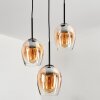 Vevino Pendant Light glass 15cm Amber, clear, 3-light sources