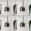 Vevino Pendant Light glass 20cm clear, Smoke-coloured, 3-light sources