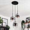 Vevino Pendant Light glass 20cm clear, Smoke-coloured, 3-light sources