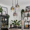 Vevino Pendant Light glass 20cm clear, Smoke-coloured, 3-light sources