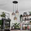 Vevino Pendant Light glass 20cm clear, Smoke-coloured, 3-light sources