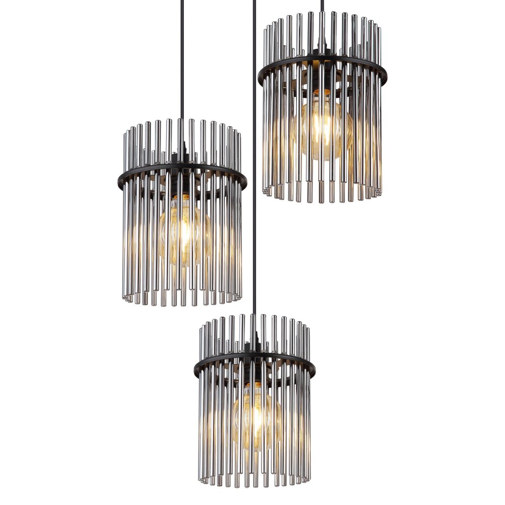 Globo GORLEY Pendant Light black, 3-light sources