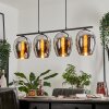 Vevino Pendant Light glass 20cm chrome, Smoke-coloured, 4-light sources