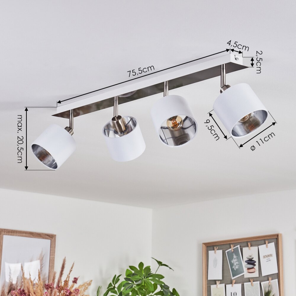 Tibro Ceiling Light silver, white, 4-light sources