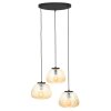 Brilliant Kaizen Pendant Light black, 3-light sources