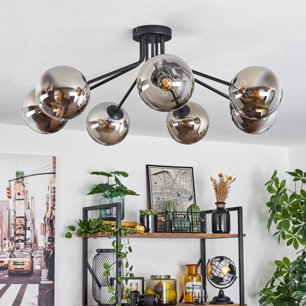 Gastor Ceiling Light black, 7-light sources