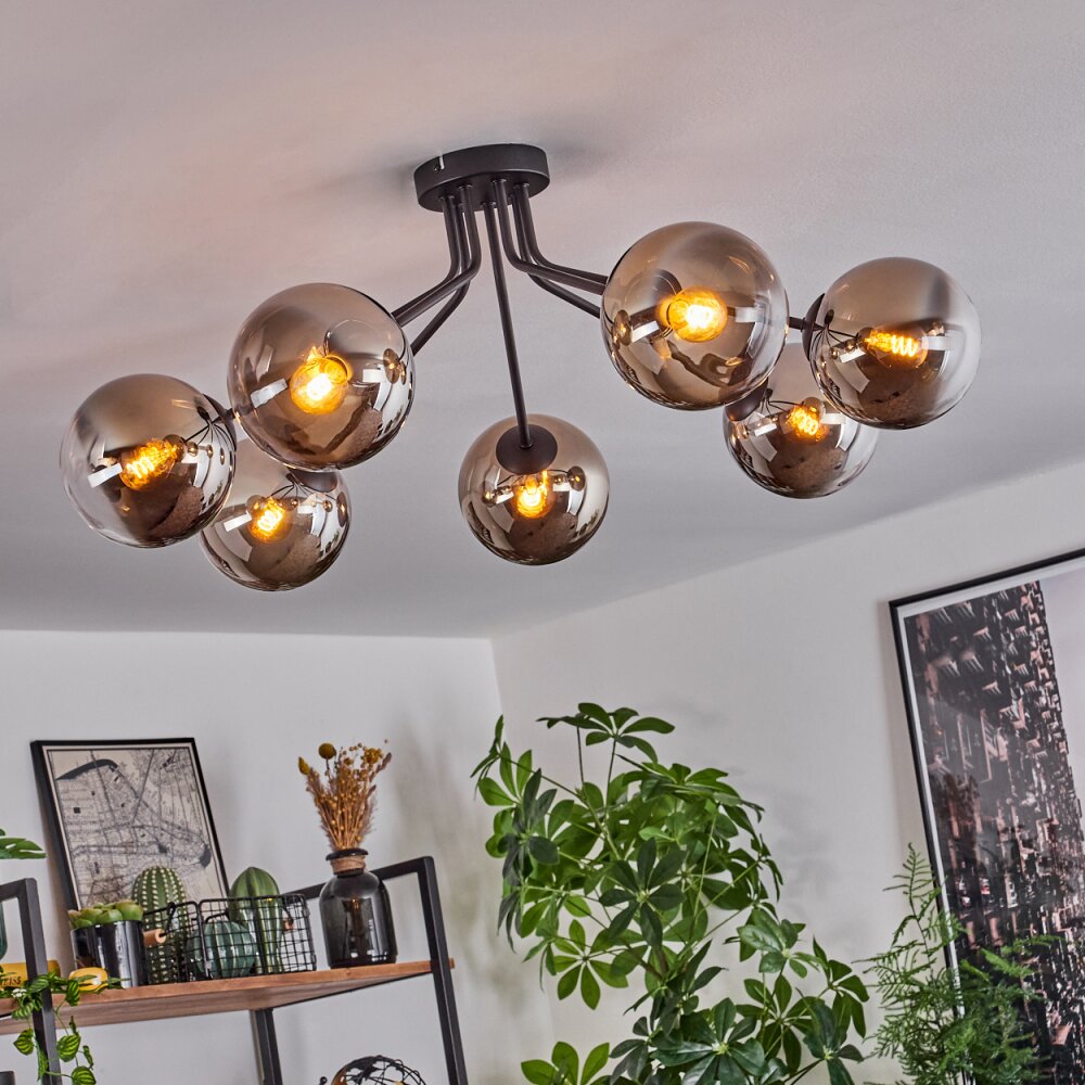 Gastor Ceiling Light black, 7-light sources