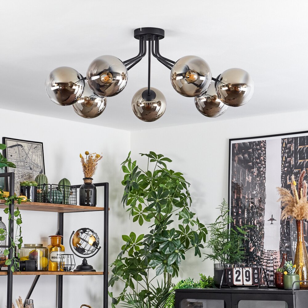 Gastor Ceiling Light black, 7-light sources