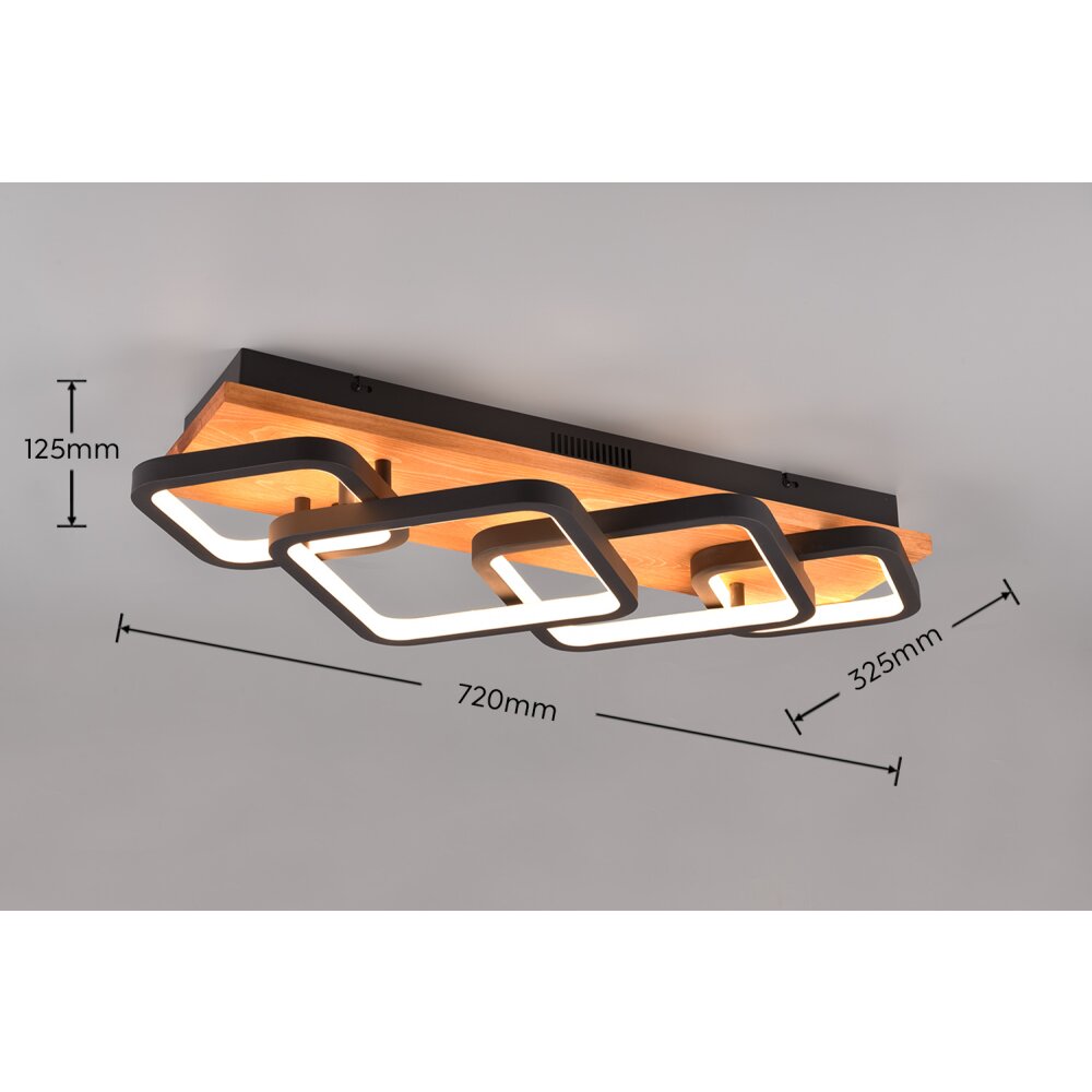 Trio RAMA Ceiling Light LED Ecru, black, 1-light source