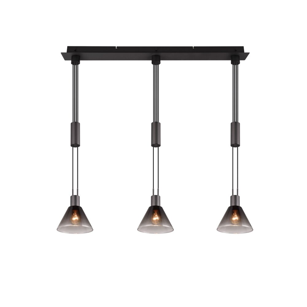 Trio STANLEY Pendant Light black, 3-light sources