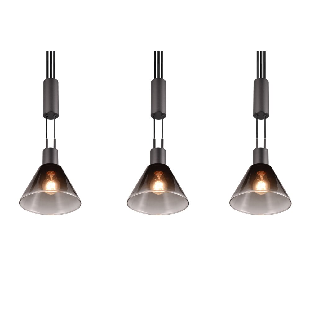 Trio STANLEY Pendant Light black, 3-light sources
