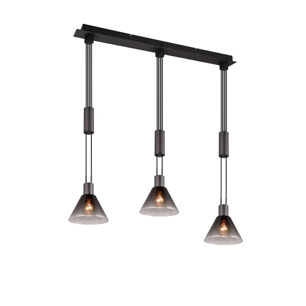 Trio STANLEY Pendant Light black, 3-light sources