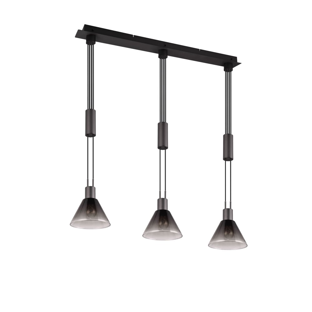 Trio STANLEY Pendant Light black, 3-light sources