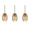 Reality BIDAR Pendant Light brown, Ecru, 3-light sources