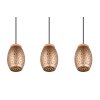 Reality BIDAR Pendant Light brown, Ecru, 3-light sources