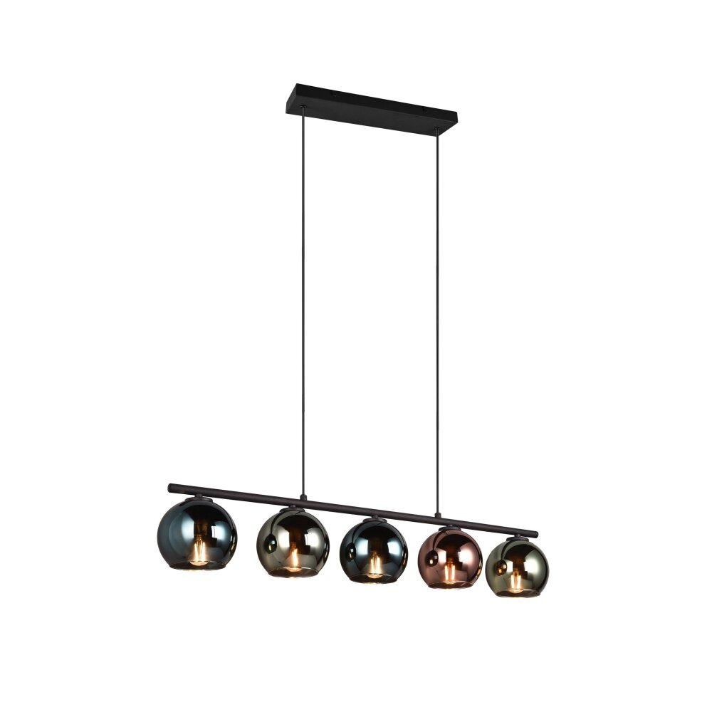 Reality SHELDON Pendant Light black, 5-light sources