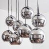 KOYOTO Pendant Light - glass chrome, Smoke-coloured, 8-light sources