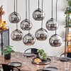 KOYOTO Pendant Light - glass chrome, Smoke-coloured, 8-light sources