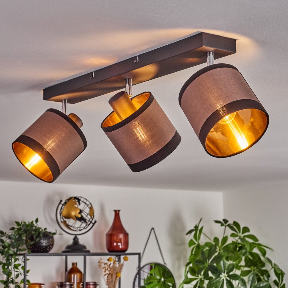 LOHOBE Ceiling Light chrome, black, 3-light sources