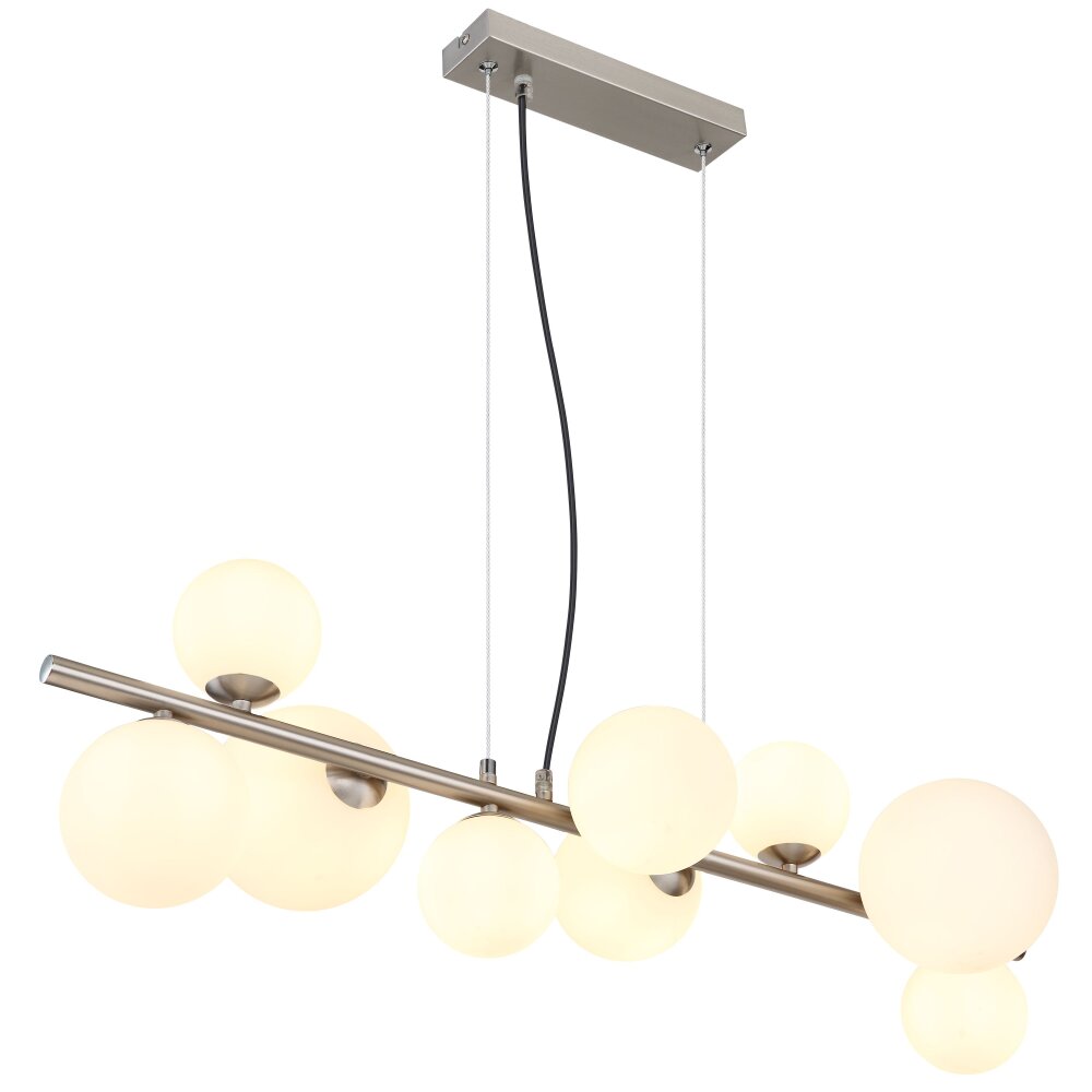 Globo RIHA Pendant Light LED matt nickel, 9-light sources