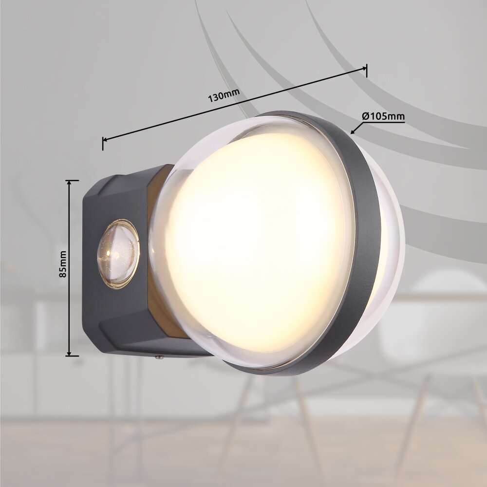 Globo ILLI Outdoor Wall Light LED anthracite, 1-light source