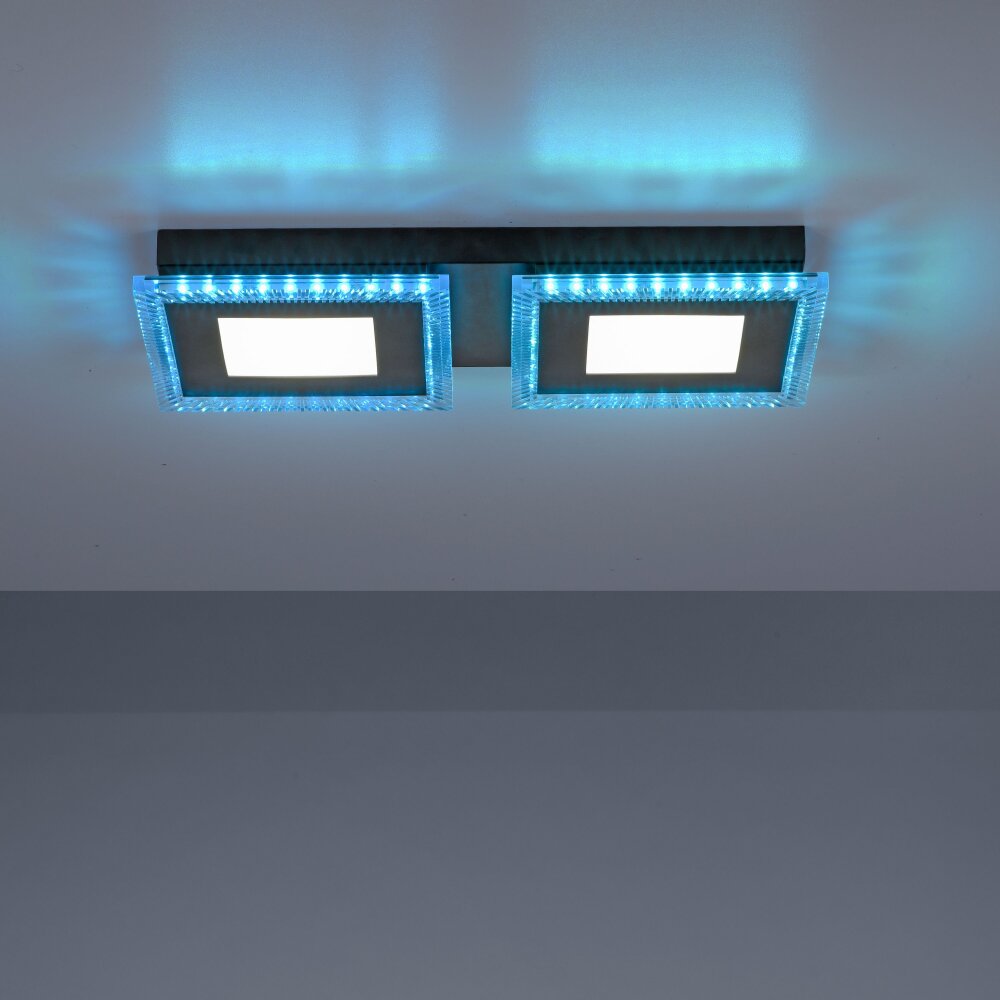 Leuchten-Direkt ACRI Ceiling Light LED black, 2-light sources, Remote control