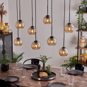 KOYOTO Pendant Light - glass Amber, 8-light sources