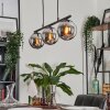 GASTOR Pendant Light - glass chrome, Smoke-coloured, 3-light sources