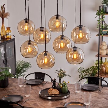 KOYOTO Pendant Light - glass Amber, 8-light sources