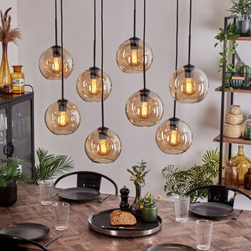 KOYOTO Pendant Light - glass Amber, 8-light sources