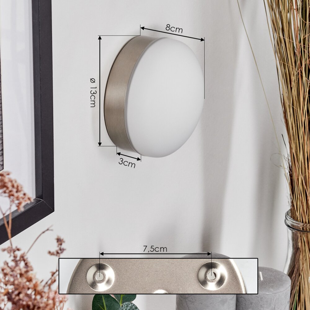 HUTTON Wall Light LED matt nickel, 1-light source