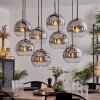 KOYOTO Pendant Light - glass chrome, clear, Smoke-coloured, 8-light sources