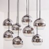 KOYOTO Pendant Light - glass chrome, clear, Smoke-coloured, 8-light sources