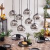 KOYOTO Pendant Light - glass chrome, clear, Smoke-coloured, 8-light sources