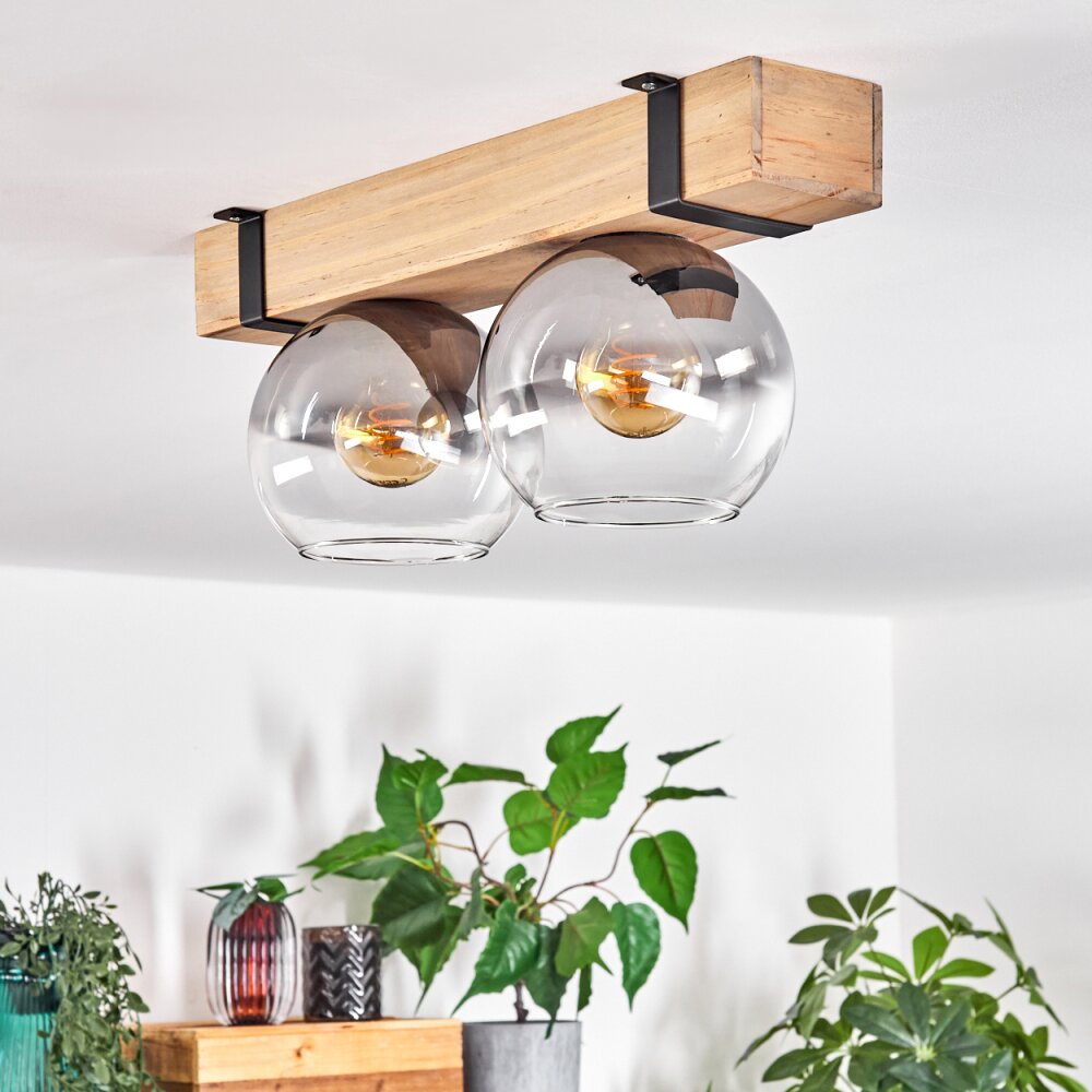 MONTGOMERY Ceiling Light - glass Ecru, black, 2-light sources