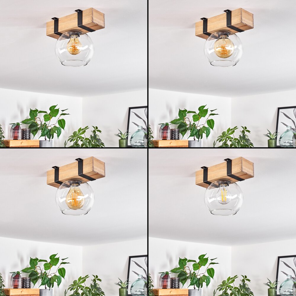MONTGOMERY Ceiling Light - glass Ecru, black, 1-light source