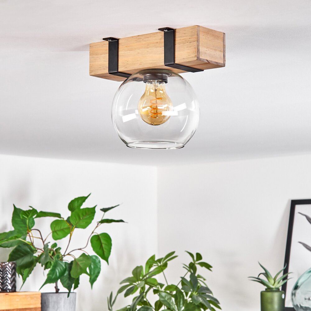 MONTGOMERY Ceiling Light - glass Ecru, black, 1-light source
