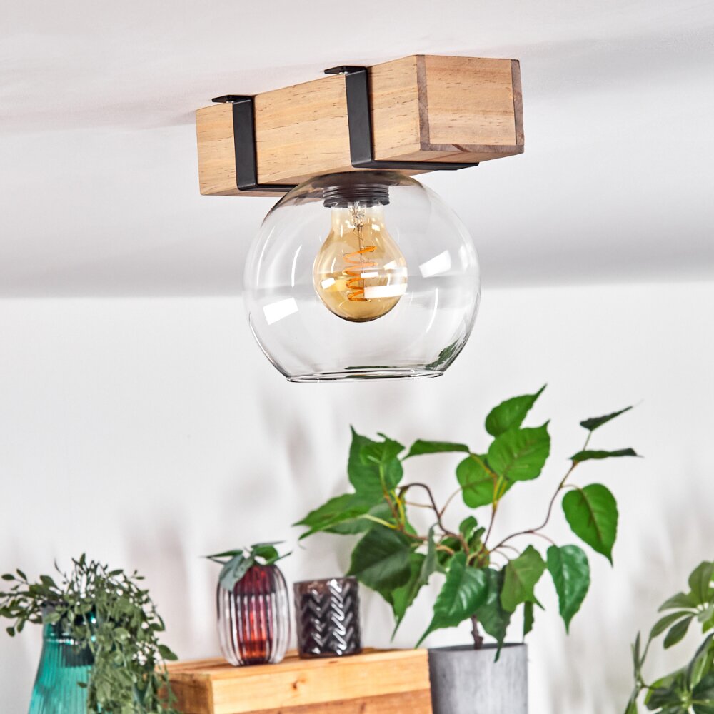 MONTGOMERY Ceiling Light - glass Ecru, black, 1-light source