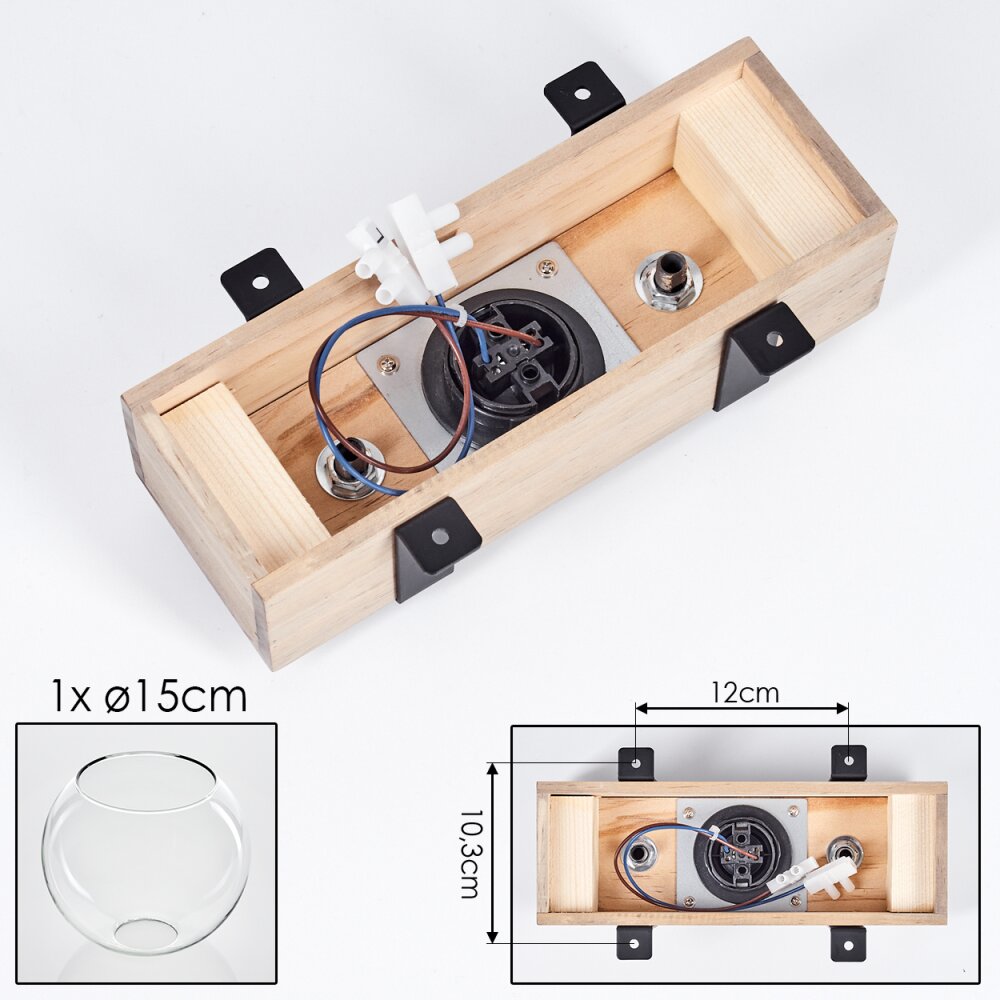 MONTGOMERY Ceiling Light - glass Ecru, black, 1-light source