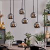 KOYOTO Pendant Light - glass chrome, Smoke-coloured, 6-light sources