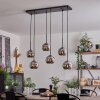 KOYOTO Pendant Light - glass chrome, Smoke-coloured, 6-light sources