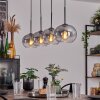 APEDO Pendant Light - glass clear, Smoke-coloured, 4-light sources