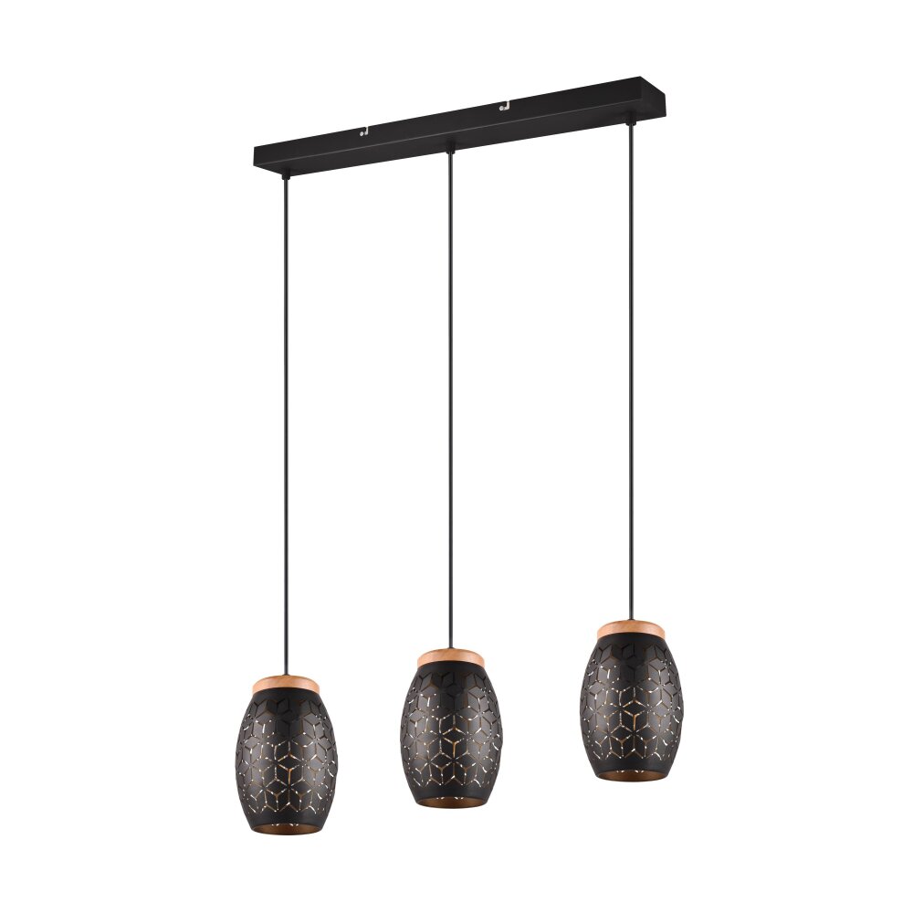 Reality BIDAR Pendant Light gold, Ecru, black, 3-light sources