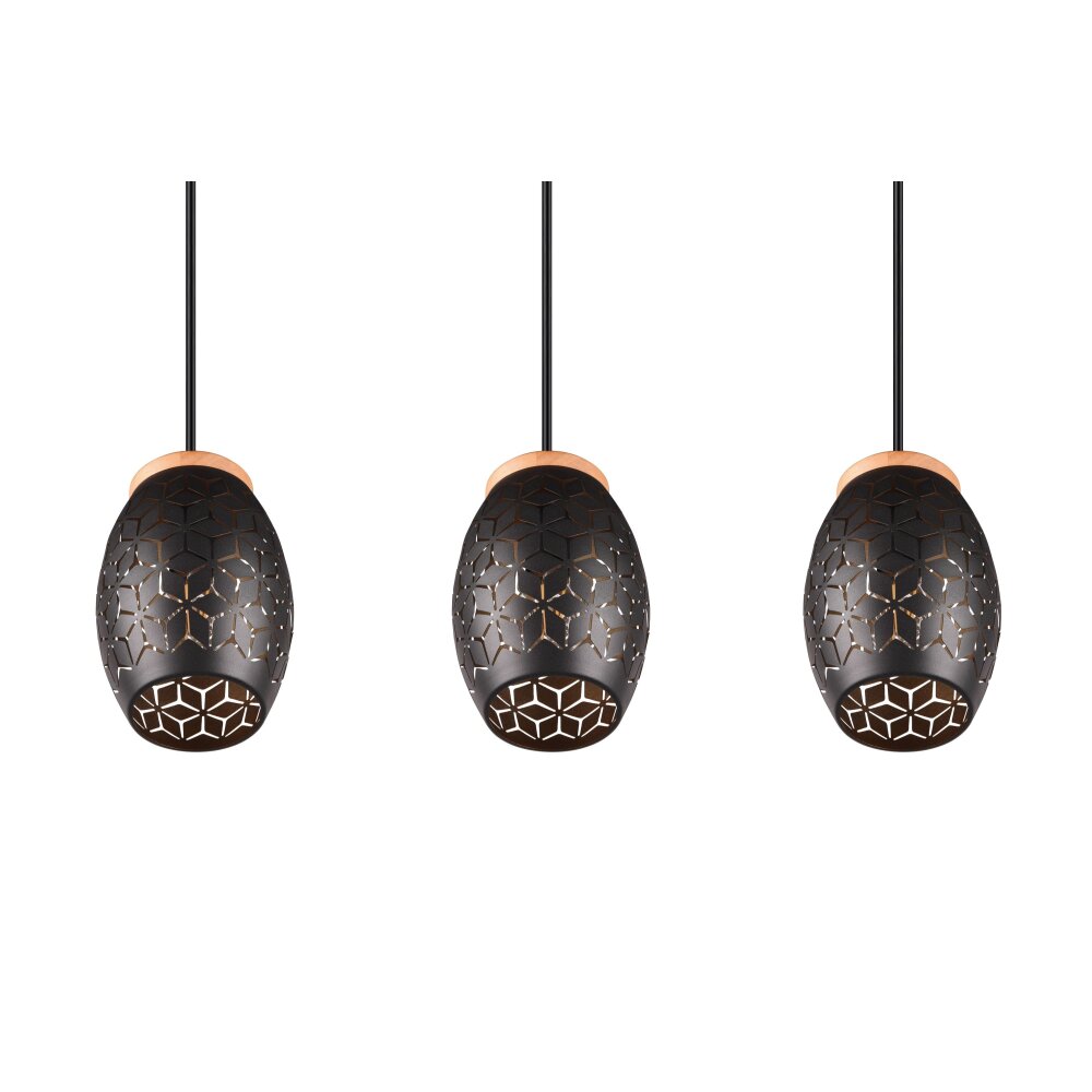Reality BIDAR Pendant Light gold, Ecru, black, 3-light sources