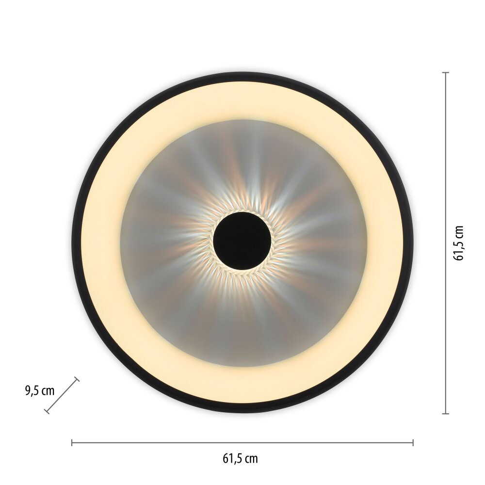 Leuchten-Direkt VERTIGO Ceiling Light LED black, 1-light source, Remote control