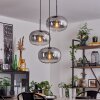 APEDO Pendant Light - glass clear, Smoke-coloured, 3-light sources